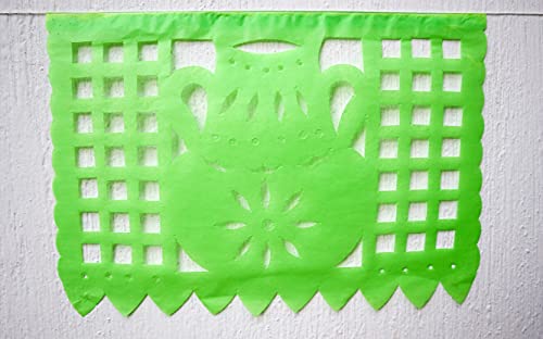 Papel Picado Party Banner - Fiesta Party Decorations - 5 Pk 82 Ft Total - Tissue Paper Fiesta Banner - Mexican Theme Party Decorations - Cinco de Mayo - Dia de los Muertos - Mexican Party Supplies