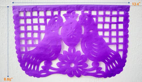 Papel Picado Party Banner - Fiesta Party Decorations - 5 Pk 82 Ft Total - Tissue Paper Fiesta Banner - Mexican Theme Party Decorations - Cinco de Mayo - Dia de los Muertos - Mexican Party Supplies