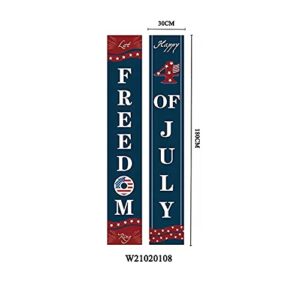 Patriotic Soldier Porch Sign Welcome Banners, American Flag Decoration Patriotic Decor Party Supplies for -4th of July Memorial Day Independence Day Labor Day Hanging Banner Yard, Red and Navy