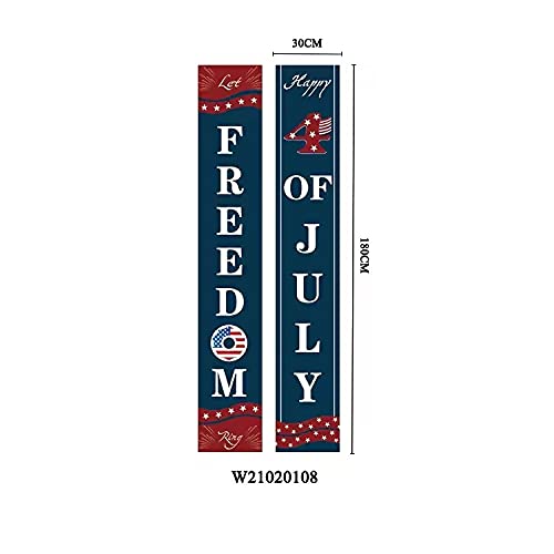 Patriotic Soldier Porch Sign Welcome Banners, American Flag Decoration Patriotic Decor Party Supplies for -4th of July Memorial Day Independence Day Labor Day Hanging Banner Yard, Red and Navy