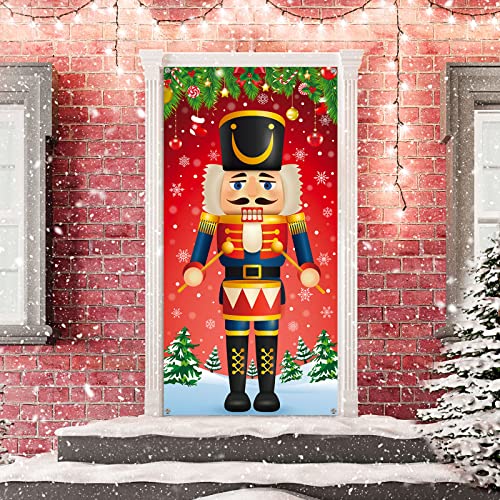 Christmas Door Cover Nutcracker Door Decor Merry Christmas Door Cover Holiday Door Cover Christmas Door Hanging Cover Xmas Door Wrap for New Year Indoor Outside Front Door Party Supplies 71 x 35 Inch