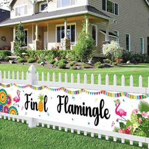 whpct final flamingle banner,flamingo hanging banner,flamingo bachelorette party decorations,flamingo bachelorette party favors yard lawn sign,9.8x1.6 ft, white, 9.8ft x 1.6ft