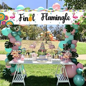 WHPCT Final Flamingle Banner,Flamingo Hanging Banner,Flamingo Bachelorette Party Decorations,Flamingo Bachelorette Party Favors Yard Lawn Sign,9.8X1.6 Ft, White, 9.8Ft X 1.6Ft