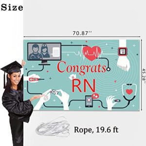 Labakita Congrats RN Backdrop Banner, Nurse Graduation Decorations, Congrats Nurse Banner, Nurse Grad Sign, Medical School Nursing BSN RN Graduation Ceremony Decorations