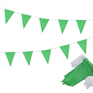 tibijoy 260 Feet Green Pennant Banners Flags DIY String Triangle Bunting Flags Polyester Banners for Party Grand Opening,Christmas Party,Outdoor Decorations,150 Pcs