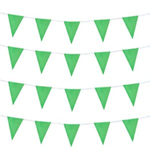 tibijoy 260 Feet Green Pennant Banners Flags DIY String Triangle Bunting Flags Polyester Banners for Party Grand Opening,Christmas Party,Outdoor Decorations,150 Pcs