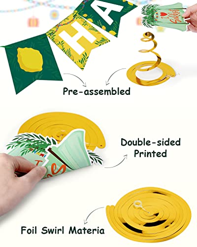 Mosailles Happy Sukkot Hanging Swirls Banner Decorations kit Etrog and Lulav outdoor pre-assembled Sukkah Decor Holiday Party Decor Supplies