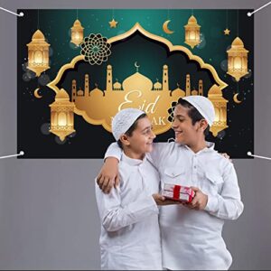 Eid Mubarak Banner Backdrop Decorations - Large Muslim Ramadan Mubarak Background Banner Photo Booth Backdrop Eid Mubarak Party Supplies