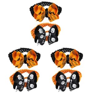kallory 6 pcs set knot ghost infant decorative black per bowknot accessories head party ribbon hoop alligator easter decoration gifts favors toddler for headwear web devil baby elastics