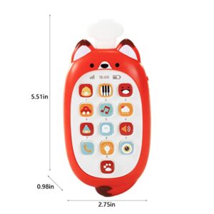 Baby Music Simulation Touch Screen Phone, Cat Foxes Chef Mobile Phone Baby Soft Glue Chewable Educational Toys 0-3 Years Old, Teething Gifts For Your Little One