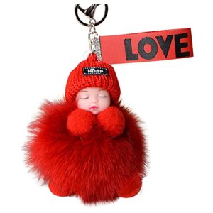 suitable pompon sleeping car baby or pendants keychain handbags for babies with sleeping training (o, one size)