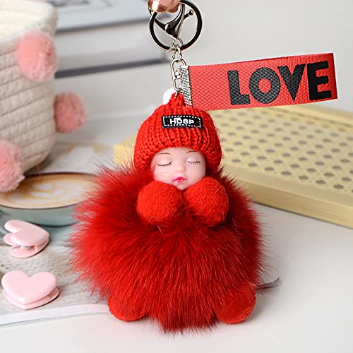 Suitable Pompon Sleeping Car Baby Or Pendants Keychain Handbags For Babies With Sleeping Training (O, One Size)