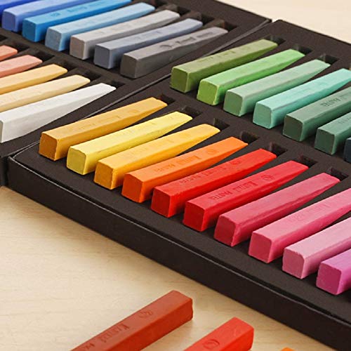 Non Toxic Artist Pastels,Square Soft Pastels Set,Chalks 12/24/36/48 Colors Soft Dry Pastel Artist Chalk Pastel Sticks for Office School Art Drawing Painting Supplies Professional Art Pastel (12Pcs)