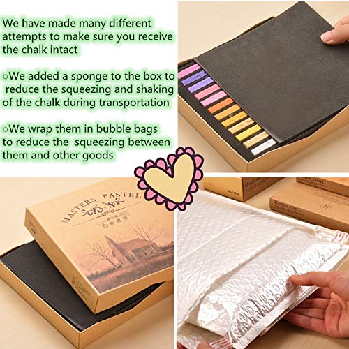 Non Toxic Artist Pastels,Square Soft Pastels Set,Chalks 12/24/36/48 Colors Soft Dry Pastel Artist Chalk Pastel Sticks for Office School Art Drawing Painting Supplies Professional Art Pastel (12Pcs)