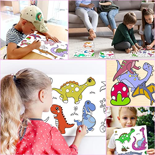 Mity rain Childrens Drawing Roll, Sticky Drawing Roll Paper, 118*11.8 Inches Large Coloring Roll for Kids Ages 4-8 , DIY Painting, Drawing & Art Supplies (Dinosaur Patern)