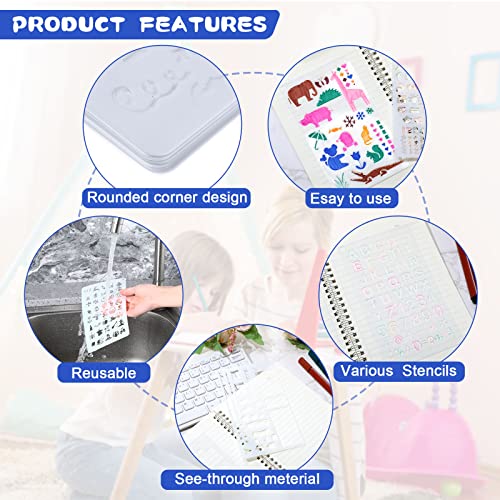 66 Pieces Bullet Stencils Journal Planner Templates Set DIY Drawing Templates Kit Plastic Journaling Productivity Accessories for Notebook Diary Scrapbook Graffiti Painting Projects Supply, 4 x 7 Inch