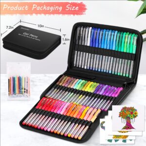 Soucolor Gel Pens for Adult Coloring Books, Deluxe 120 Pack-60 Colored Gel Pens, 60 Refills and Travel Case, with 40% More Ink Gel Art Markers Set for Drawing Journaling Scrapbooking Art Kit Supplies