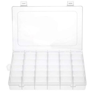 Gospire 36 Grids Clear Plastic Jewelry Box Organizer Storage Container with Removable Dividers (36 Grids - Clear)
