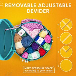 Knitting Bag Yarn Storage - Christmas Gift - Best Durable Canvas Yarn Bag - Yarn Organizer Crochet Bag with Knitting Accessories Case