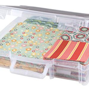 ArtBin 6913ZZ 12" x 12" Portable Art & Craft Organizer with Handle 3-Pack, [3] Plastic Storage Cases, Clear