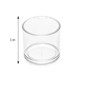 DecorRack 40 Plastic Mini Containers with Lids, 0.5oz, Craft Storage Containers for Beads, Glitter, Slime, Paint or Seed Storage, Small Clear Empty Cups with Lids (40 Pack)