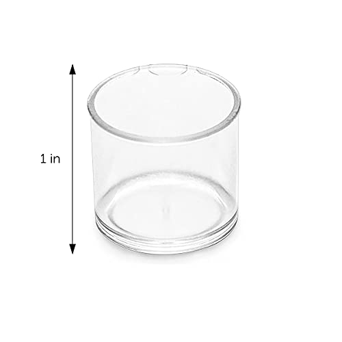 DecorRack 40 Plastic Mini Containers with Lids, 0.5oz, Craft Storage Containers for Beads, Glitter, Slime, Paint or Seed Storage, Small Clear Empty Cups with Lids (40 Pack)