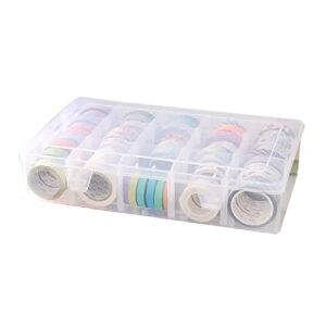 adjustable 15-compartment grid slot plastic storage box jewelry bead tool for washi tape, art supplies and sticker container organizer case