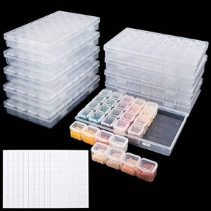 uoony 280 slots diamond painting storage containers diamond accessories and tools boxes bead organizer 28 grids 10pcs with 400pcs label stickers for nail craft