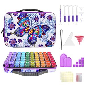 zoretco diamond painting storage containers,60 slots diamond painting accessories with tools for diamond art organizer craft jewelry beads storage box