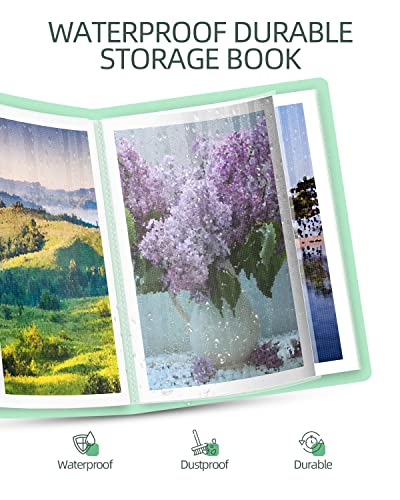 A3 Diamond Painting Storage Book for Diamond Painting Kits, 30 Pages Diamond Art Storage Presentation Book for 60 Diamond Painting Pics, Diamond Painting Portfolio Folder for Artwork, 16.5x12.1in