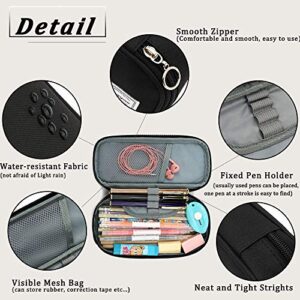 FUXINGYAO Pencil Case, Multi- Slot Pencil Pouch, Portable Pencil Bag, Pen Case for Middle High College School & Office(Black)