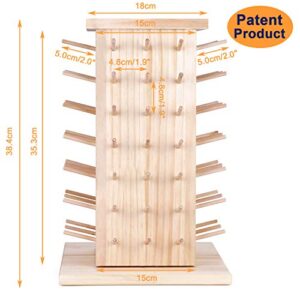 New brothread 84 Spools (DIY to be 93 Spools) 360° Fully Rotating Wooden Thread Rack/Thread Holder Organizer for Sewing, Quilting, Embroidery, Hair-braiding and Jewelry