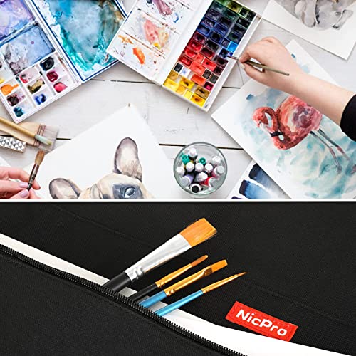 Nicpro Light Weight Art Portfolio Bag, 24 x 36 Inches Waterproof Nylon Art Portfolio Case with Shoulder & Handle Carry, for Artwork, Poster, Sketch Drawing, Canvas, Photography, Solar Panel Storage