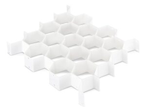 whitmor 6025-3928 honeycomb drawer organizer, white