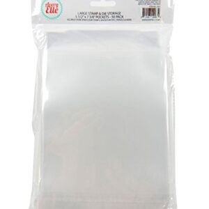 Avery Elle SS-5001 Stamp & Die Storage Pockets 50/Pkg Large 5 ½” x 7 3/8" , white/clear , Single Pack