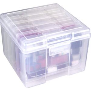 ArtBin 6947ZZ Photo & Craft Organizer Set, Large Box with [5] Plastic Storage Cases Inside, Clear