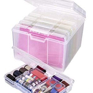 ArtBin 6947ZZ Photo & Craft Organizer Set, Large Box with [5] Plastic Storage Cases Inside, Clear