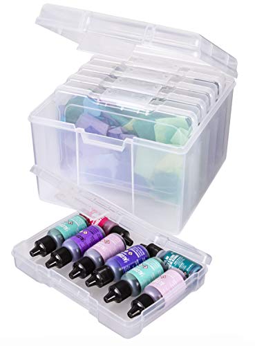 ArtBin 6947ZZ Photo & Craft Organizer Set, Large Box with [5] Plastic Storage Cases Inside, Clear