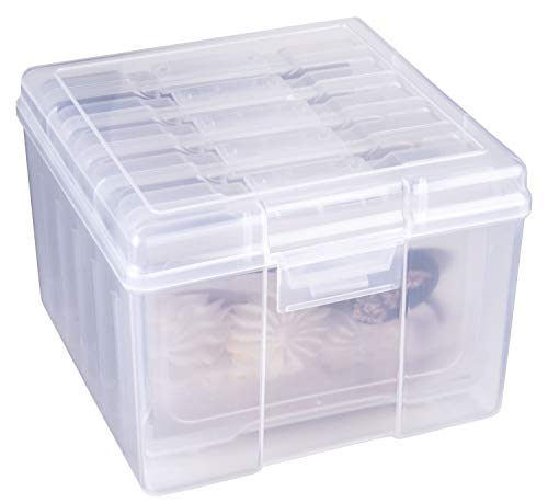 ArtBin 6947ZZ Photo & Craft Organizer Set, Large Box with [5] Plastic Storage Cases Inside, Clear