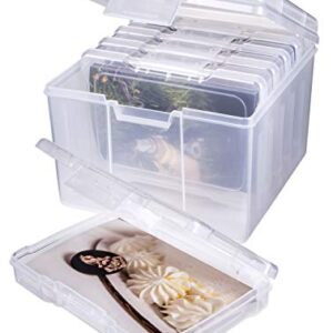 ArtBin 6947ZZ Photo & Craft Organizer Set, Large Box with [5] Plastic Storage Cases Inside, Clear