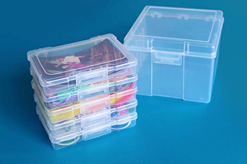 ArtBin 6947ZZ Photo & Craft Organizer Set, Large Box with [5] Plastic Storage Cases Inside, Clear