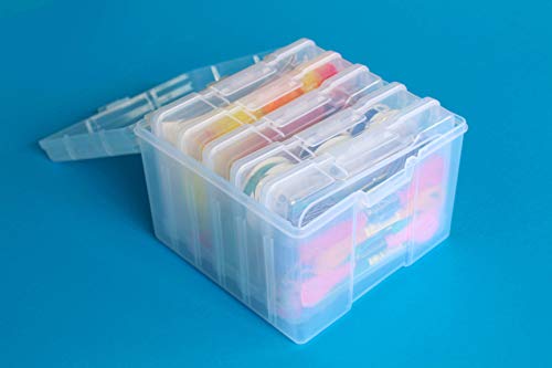 ArtBin 6947ZZ Photo & Craft Organizer Set, Large Box with [5] Plastic Storage Cases Inside, Clear