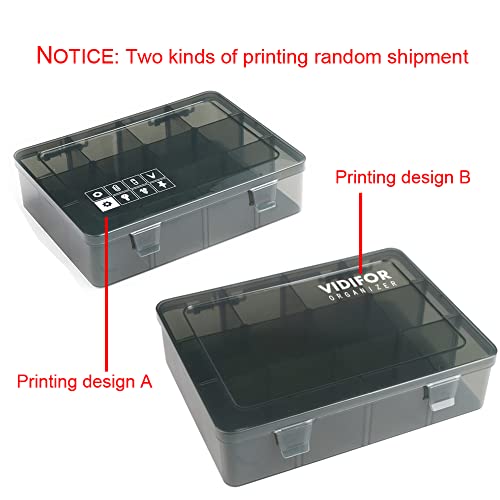 Upgrade 12 Grids Plastic Storage Organizer Box, Storage Container, Jewelry Organizer, Parts Storage Box with Dividers for Crafts, Buttons, Pins and More…