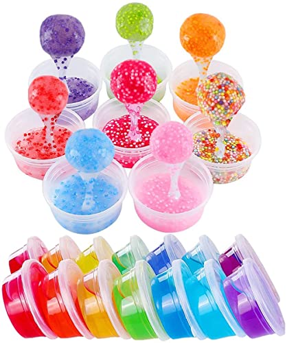 Augshy Storage Containers for Slime, 50 Pack Foam Ball Storage Containers with Lids (4 oz)