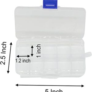 4 Pcs 10 Grids 5 Inch x 2.5 Inch Adjustable Small Removable Clear Plastic Jewelry Organizer Divider Storage Box Jewelry Earring Tool Containers (4pack(10-Grid))