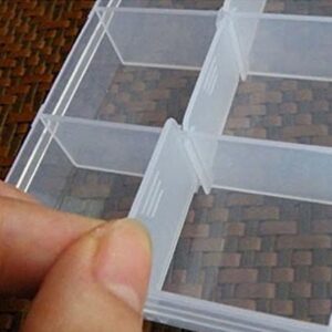 4 Pcs 10 Grids 5 Inch x 2.5 Inch Adjustable Small Removable Clear Plastic Jewelry Organizer Divider Storage Box Jewelry Earring Tool Containers (4pack(10-Grid))