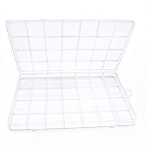 iooleem plastic bead organizer box, organizer container storage box, dividers for bead arts and crafts (28 grid x1, 8.6x5x0.66(inches))