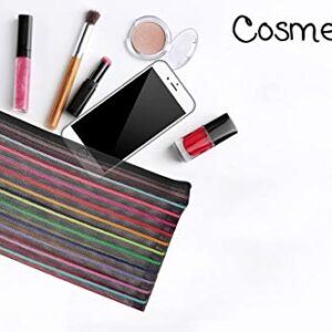 Selizo 6 Pcs Pencil Pouch Plastic Pencil Cases Zipper Mesh Pouch Bag for Office Pen Cosmetic Makeup