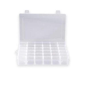 plastic organizer container box 36 compartments jewelry storage box with adjustable dividers (1 pack)