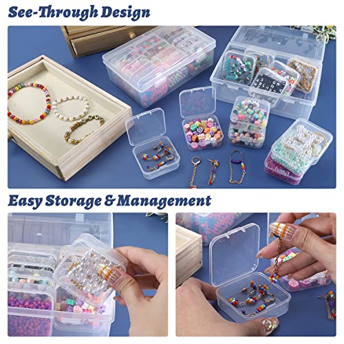 26 Pack Mini Clear Plastic Bead Storage Containers Organizers with Lids Diamond Painting Storage Cases for Small Items Jewelry Beads Art Accessories Organizing Bin Box for Crafts Screws Drill Keepers